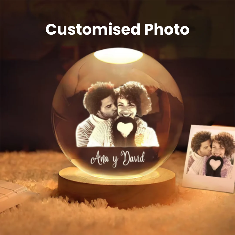 Personalised Crystal Sphere with Photo